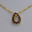 Laden Sie das Bild in den Galerie-Viewer, Vintage Gold-Kette 585er 14 Karat mit Anhänger „Rubinen“ 375er 10 Karat