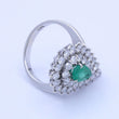 Laden Sie das Bild in den Galerie-Viewer, Damenring 585er-14K Weißgold mit ca, 1,6 ct Brillianten&Smaragd 57 18,1 mm Ø