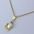 Laden Sie das Bild in den Galerie-Viewer, Vintage Anhänger 0,02 ct. Diamant & Perle / 585er 14 Karat Gold 43cm