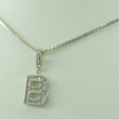 Laden Sie das Bild in den Galerie-Viewer, Vintage Damen 835er Silber Kette mit Zirkonia Anhänger 925er Silber "B"