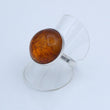 Laden Sie das Bild in den Galerie-Viewer, Vintage Damenring mit Bernstein 925er Silber - 58 18,4 mm Ø