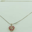Laden Sie das Bild in den Galerie-Viewer, 925er Silber Damen Kette & Anhänger mit Rubine & Diamant 925er Silber vergoldet