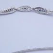 Laden Sie das Bild in den Galerie-Viewer, Vintage Damen Collier mit Diamanten & Saphir 750er 18 Karat Weißgold 44 cm