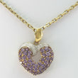 Laden Sie das Bild in den Galerie-Viewer, Gold Kette mit Anhänger Amethyst & Diamanten 0.06 ct Gelbgold 333er 8 Karat