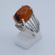 Laden Sie das Bild in den Galerie-Viewer, Vintage Damenring 925er Silber mit Achat 51 16,2 mm Ø