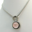Laden Sie das Bild in den Galerie-Viewer, Vintage Damen 835er Silber Kette mit Rosenquarz Anhänger