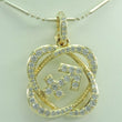 Laden Sie das Bild in den Galerie-Viewer, Damen Halskette 925er Silber mit Anhänger / Zirkonia / vergoldet