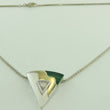 Laden Sie das Bild in den Galerie-Viewer, Vintage Damen 925er Silber Halskette & Anhänger mit Zirkonia & Achat