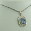 Laden Sie das Bild in den Galerie-Viewer, Vintage Damen 835er Silber Kette & Anhänger mit Topas 835er Silber