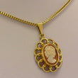 Laden Sie das Bild in den Galerie-Viewer, Vintage Kette mit Anhänger Gemme 333er 8 Karat Gold