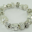 Laden Sie das Bild in den Galerie-Viewer, Damen 925er Silber Bettelarmband mit Farbsteinen 19 cm