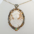 Laden Sie das Bild in den Galerie-Viewer, Antike Geme Brosche Kamme Angefertigt 18k Rose Gold Smaragd Diamanten ohne Kette