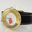 Laden Sie das Bild in den Galerie-Viewer, Damenuhr mit Herz / Quartz / Edelstahl vergoldet & Lederarmband