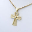 Laden Sie das Bild in den Galerie-Viewer, Kreuz 585er 14 K - Anhänger&Diamant mit Kette 333er 8 Karat 52 cm