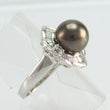 Laden Sie das Bild in den Galerie-Viewer, Vintage Damenring mit Tahiti Perle - 750er 18K Weißgold - ca. 1,70 ct Diamanten*