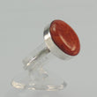 Laden Sie das Bild in den Galerie-Viewer, Ring mit Koralle, 925er Silber - Grösse 57 18,1 mm Ø