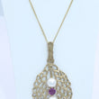 Laden Sie das Bild in den Galerie-Viewer, Vintage Kette & Anhänger mit Perle/Turmalin/ 333er 8 Karat Gold 45cm
