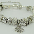Laden Sie das Bild in den Galerie-Viewer, Damen 925er Silber Bettelarmband mit Farbsteinen 19 cm