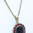 Laden Sie das Bild in den Galerie-Viewer, Vintage Kette & Anhänger mit Granat / 333er 8 Karat Gold 45cm