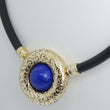 Laden Sie das Bild in den Galerie-Viewer, Kautschukkette mit Anhänger aus 585er 14Karat Gold mit Lapis Lazuli 45cm