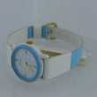 Laden Sie das Bild in den Galerie-Viewer, ZentRa Q - Damenarmbanduhr in blau/weiß / Quarz / Lederarmband