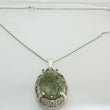 Laden Sie das Bild in den Galerie-Viewer, Vintage Halskette mit Halbedelstein-Anhänger 800er Silber Kette Nephrit Jade