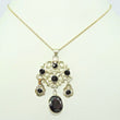 Laden Sie das Bild in den Galerie-Viewer, Vintage Damen Kette & Anhänger Turmalin 333er 8 Karat Gold 48cm