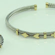 Laden Sie das Bild in den Galerie-Viewer, Damen Armreif & Ring Edelstahl & Gold 750er 18 Karat - 55 17,5 mm Ø mit