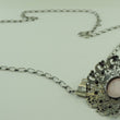 Laden Sie das Bild in den Galerie-Viewer, Vintage Damen 835er Silber Kette & 925er Silber Anhänger mit Rosenquarz