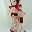 Laden Sie das Bild in den Galerie-Viewer, Mädchen mit Rot weißem Blumenkleid / Porzellankopf & Stoffkörper / ca. 45 cm