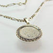 Laden Sie das Bild in den Galerie-Viewer, Vintage Kette mit Münzanhänger Sanctus Willibaldus 1979 Silber