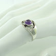 Laden Sie das Bild in den Galerie-Viewer, Vintage Damenring 835er Silber mit Amethyst 57 18,1 mm Ø