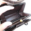 Laden Sie das Bild in den Galerie-Viewer, Vintage Design Schlangenleder Braun Damen Handtasche mit Handspiegel