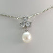 Laden Sie das Bild in den Galerie-Viewer, Vintage Damen Kette 925er Silber mit Zirkonia Anhänger in Perlenoptik
