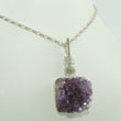 Laden Sie das Bild in den Galerie-Viewer, Vintage 925er Silber Damen Halskette & Anhänger mit Amethyst 835er Silber