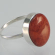 Laden Sie das Bild in den Galerie-Viewer, Ring mit Koralle, 925er Silber - Grösse 57 18,1 mm Ø