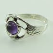 Laden Sie das Bild in den Galerie-Viewer, Vintage Damenring 835er Silber mit Amethyst 57 18,1 mm Ø