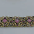 Laden Sie das Bild in den Galerie-Viewer, Armkette mit rosa Steinen Turmalin-Optik / verstellbar von ca. 17 - 22 cm
