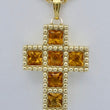 Laden Sie das Bild in den Galerie-Viewer, Vintage Anhänger mit Citrin & Kette / 585er 14 Karat Gelbgold 50cm
