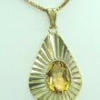 Laden Sie das Bild in den Galerie-Viewer, Vintage Damen Halskette mit Anhänger mit Citrin / 333er 8 Karat Gold / ca. 56 cm