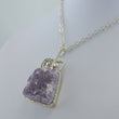 Laden Sie das Bild in den Galerie-Viewer, Designer Damen -Halskette mit Amethyst-Anhänger / 835 Silber / ca. 60,0 cm