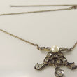Laden Sie das Bild in den Galerie-Viewer, Antik Collier mit Strasssteine & Perle 835er Silber 43 cm