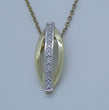 Laden Sie das Bild in den Galerie-Viewer, Vintage Kette & Anhänger mit Diamanten 0.15 ct. 333er -8 Karat Gelbgold 54cm