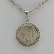 Laden Sie das Bild in den Galerie-Viewer, Vintage Kette mit Münzanhänger Sanctus Willibaldus 1979 Silber