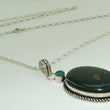 Laden Sie das Bild in den Galerie-Viewer, Vintage Damen 925er Silber Kette & 835er Silber Anhänger mit Achat & Farbstein