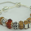 Laden Sie das Bild in den Galerie-Viewer, Damen 925er Silber Bettelarmband mit Farbsteinen 19 cm
