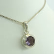Laden Sie das Bild in den Galerie-Viewer, Vintage 925er Silber Damen Halskette & Anhänger mit Amethyst 925er Silber