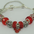 Laden Sie das Bild in den Galerie-Viewer, Damen 925er Silber Bettelarmband mit Farbsteinen 18 cm