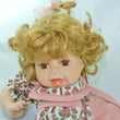 Laden Sie das Bild in den Galerie-Viewer, Baby Puppe mit rosa Anzug / Porzellankopf & Stoffkörper / ca.29 cm