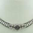 Laden Sie das Bild in den Galerie-Viewer, Vintage 835er Silber Damen Collier mit Saphir Rhodiniert